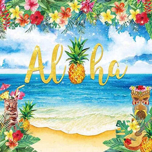 84x60 inç Aloha Zemin Luau Hawaiian Parti Süslemeleri Tropikal Plaj Leis fotoğraf kabini Yaz Doğum Günü Afiş Malzemeleri