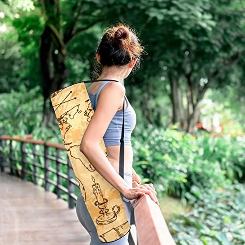 dünya haritası Yoga Mat Taşıma Çantası Omuz Askısı ile Yoga Mat Çantası Spor çanta Plaj Çantası
