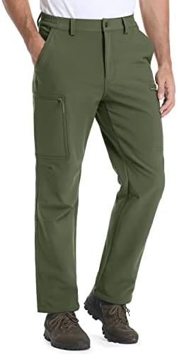 MAGCOMSEN erkek yürüyüş pantolonu Polar Astarlı Kış Kar Su Geçirmez Pantolon Yumuşak Kabuk Açık Çalışma pantolonu