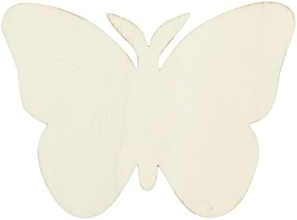 24 Paket Bitmemiş Ahşap Kelebek Kesikler El Sanatları, 2.5 mm DIY Ahşap Kelebekler Dilim Parçaları (3. 7x2. 7 inç)
