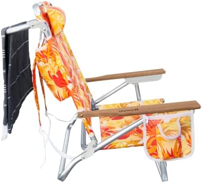 Hurley Deluxe Sırt Çantası Plaj Sandalyesi, Tek Beden, Mandalina
