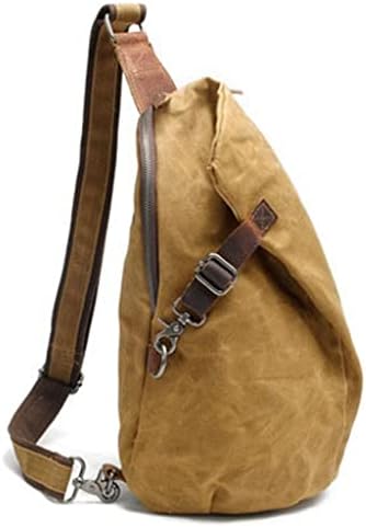 Sırt çantaları Sırt çantası Retro Göğüs paketi erkek Kanvas omuzdan askili çanta Rahat Hamur Sırt Çantası (Renk:
