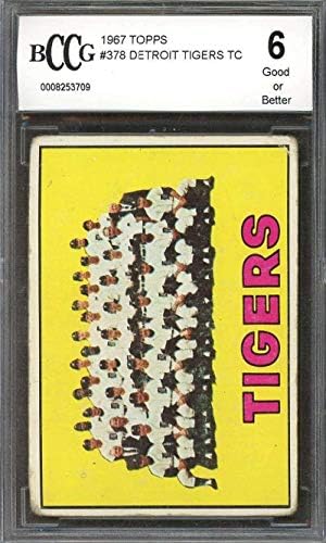 1967 topps 378 DETROİT TİGERS TC takım kartı BGS BCCG 6-Slabbed Beyzbol Kartları