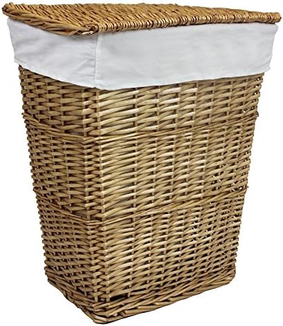 JVL Klasik Bal Konik Söğüt Hasır Astarlı Çamaşır Keten Çamaşır sepeti, 57 x 45 x 32 cm