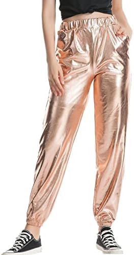 Kadın Parlak Suni Deri Tayt Islak Bak Metalik Yüksek Bel Pantolon Popo Kaldırma Sıkı Tayt Hip Hop gece elbisesi