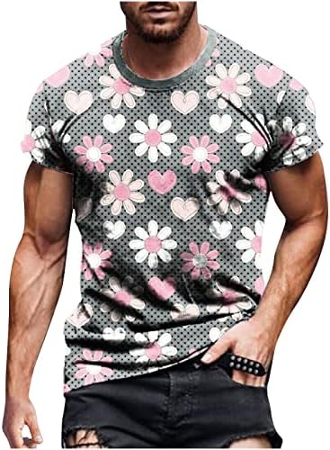 Erkek Çiçek Baskılı T Shirt 2023 Moda Yaz Kısa Kollu Günlük Rahat Crewneck Kazak Slim Fit Spor Tee Gömlek