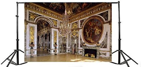 Laeacco 10x8ft Avrupa Versay Sarayı İç Vinil Fotoğraf Arka Plan Lüks Avize Vintage İsa Duvar Şömine kemerli kapı