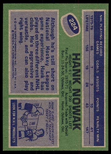 1976-77 Topps 224 Hank Nowak NM-MT RC Çaylak Boston Bruins Hokeyi