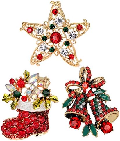 1 Takım 3 Adet Noel Çan Çizmeler Broş Giysi Aksesuarları (Çeşitli Renk) Dekor Kutlama Partisi için