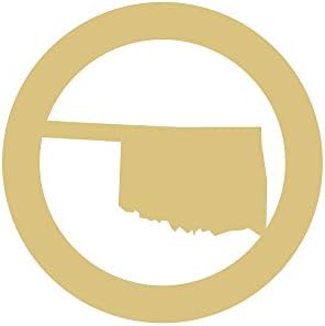 Daire Çerçeve Devlet Kesme Bitmemiş Ahşap Kapı Askı Günlük Ev Dekor MDF Şekli Tuval Tarzı 1 (6, Oklahoma)
