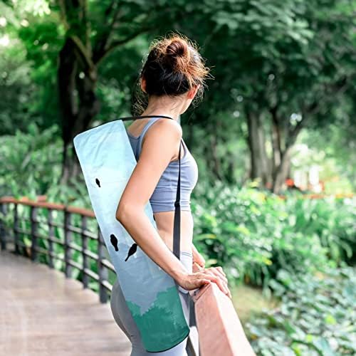RATGDN Yoga Mat Çantası, Kuşlar Siluet egzersiz yoga matı Taşıyıcı Tam Zip Yoga Mat Taşıma Çantası için Ayarlanabilir
