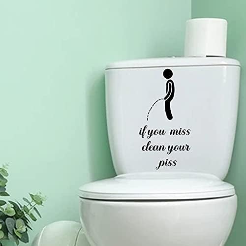 Logo Villain Tuvalet Çıkartmalar, Temiz Sizin İşemek Komik Çıkartmaları, Su Geçirmez Vinil Duvar Sanat Burcu Dekor,