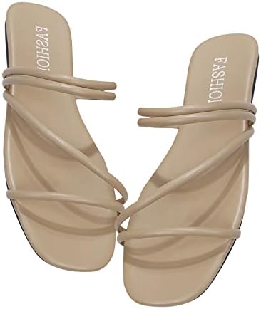 Yazlık terlik Kadınlar Flats Moda Elbise Düz Sandalet Burnu açık Roma Sandalet Düz Rahat Tatil Slaytlar