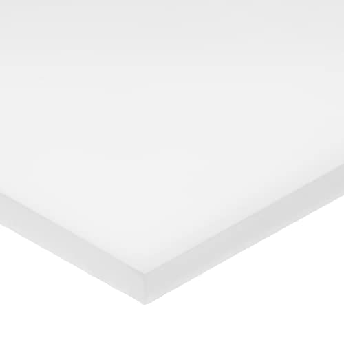 UHMW Polietilen Plastik Levha, Geliştirilmiş Sıcaklık, sıcak, Beyaz, 1/2 inç Kalınlığında x 24 inç Genişliğinde x