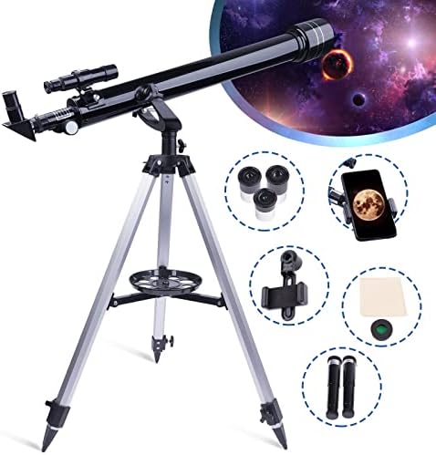 LEOSXA Teleskop 60mm Diyafram 900mm Refrakter Teleskop Telefon Adaptörü ile, Acemi Dürbün Çocuklar için, Astronomi