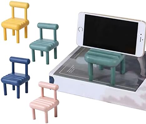 VOVCIG Sevimli Sandalye Telefon Standı, 4 Paket Mini Cep Telefonu Tabanı Masaüstü Evrensel Cep Telefonu Standı Tembel