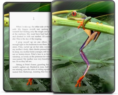 GELASKİNS KPW-0412 Kindle Paperwhite Cilt Çıkartması, Kırmızı Gözlü Ağaç Kurbağası