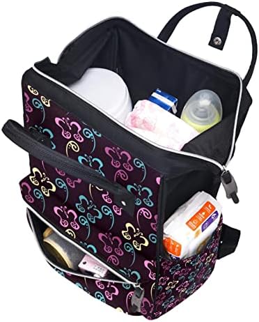 Renkli Kelebek Desen bebek bezi çantası Sırt Çantası Bebek Bezi Değiştirme Çantaları Çok Fonksiyonlu Büyük Kapasiteli