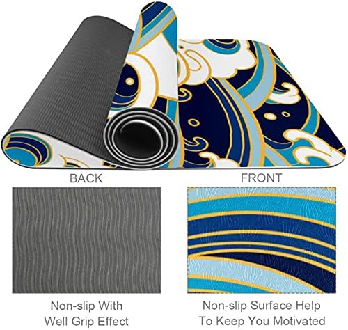 Siebzeh Geleneksel Okyanus Dalgaları Premium Kalın Yoga Mat Çevre Dostu Kauçuk Sağlık ve Fitness Kaymaz Mat Her Türlü