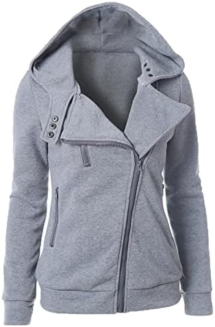 Oplxuo Bayan Hoodies Sweatshirt Uzun Kollu Zip Up Katı Casual Sıcak Güz Kış Kapüşonlu Ceket Kazak Ceket ile Cepler