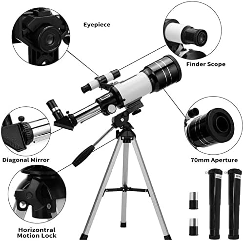 SKONYON Teleskop Çocuklar Yetişkinler için Astronomi Profesyonel Astronomik Refrakter Teleskop 70mm Diyafram ve 300mm