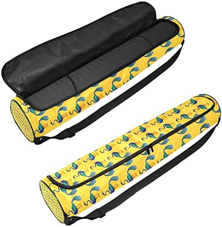 RATGDN Yoga Mat Çantası, Tavuskuşu Desen egzersiz yoga matı Taşıyıcı Tam Zip Yoga Mat Taşıma Çantası için Ayarlanabilir