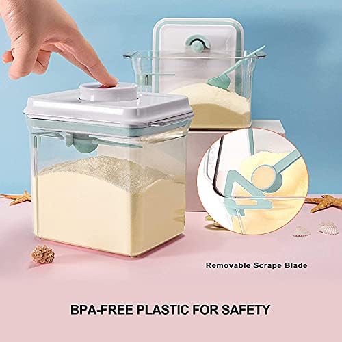 Cozey Günlük Formül Kabı Kazıyıcılı Formül Dağıtıcısı Süt Tozu Kabı Açılır BPA İçermeyen Saklama Kabı 600g 1700ml-Güncellenmiş