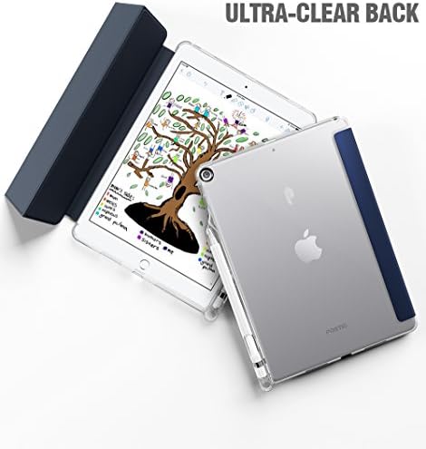 ıPad 9.7 Kılıf, Şiirsel Lumos X Esnek Yumuşak Şeffaf Ultra İnce TPU Slim-Fit Üç Katlı Standı Folio Akıllı Kapak[Otomatik