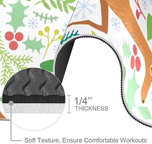 Siebzeh Karikatür Geyik ve Bitki Premium Kalın Yoga Mat Çevre Dostu Kauçuk Sağlık ve Fitness Kaymaz Mat Her Türlü