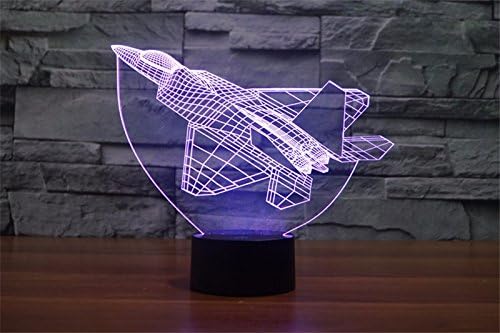 FXUSLGT 3D Uçak Uçak Uzaktan Kumanda Gece Lambası 16 Renk Değişimi LED Masa masa lambası Akrilik Düz ABS Taban USB