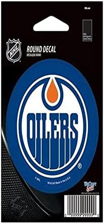 NHL Edmonton Oilers WCR66236011 Yuvarlak Vinil Çıkartma, 3 x 3