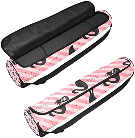 Yoga mat çantası Ayarlanabilir Omuz Askısı ile Tam Zip Yoga Mat Taşıma Çantası Kadınlar için Tropikal Flamingolar