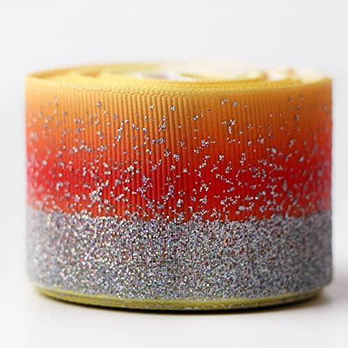 5 Yards/Rulo Glitter Grogren Kurdele Tek Yüz Kumaş Şerit Degrade Renk DIY El Sanatları için, hediyeler Dekorasyon