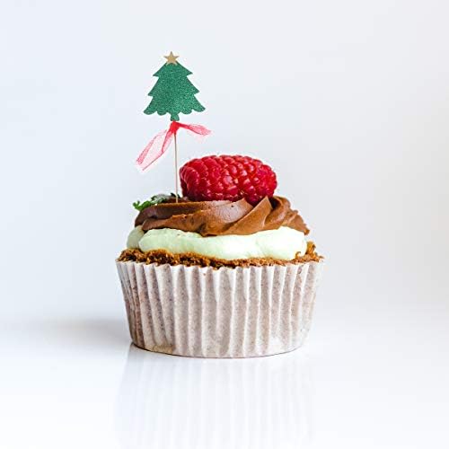 PRETYZOOM Kek Dekorasyon 12 adet Noel Ağacı Kurdele ile Sevimli Kek Seçtikleri Cupcake Dekor Parti Malzemeleri Parti