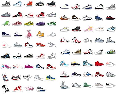 84 adet Chileuma spor ayakkabılar Sneakers Serisi Doodle Çıkartmalar Su Geçirmez Kawaii Serin çocuk Sticker Laptop