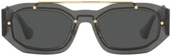 Versace Unisex Güneş Gözlüğü Şeffaf Koyu Gri Çerçeve, Koyu Gri Lensler, 51mm