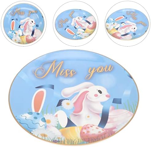 BESTOYARD Makyaj Tepsisi 3 adet Tavşan Tavşan Tatlı Tabağı Porselen Paskalya Yemek Tabakları Salata Tabakları Meze