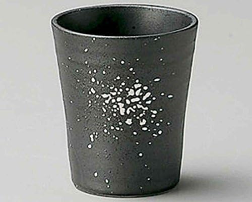 Japonya'da Yapılan 5 Sake Bardak Siyah porselen Beyaz Darbe 2.2 inç Set