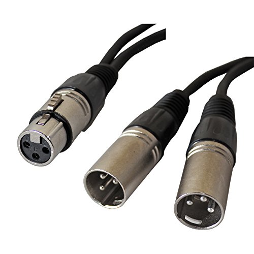 XLR Y kablo ayırıcı: 3 pin, Siyah (1 Ayak, 1 Dişi 2 Erkek)