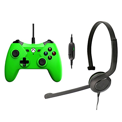 PowerA Kablolu Denetleyici (Yeşil) ve Sohbet Kulaklık Seti-Xbox One