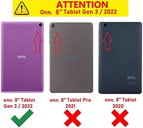 Bowtus Onn 8 ' Tablet Gen 3 Kılıf( 2022 Model), [Kickstand] [Çocuklar için Kılıf] Darbeye dayanıklı silikon kılıf