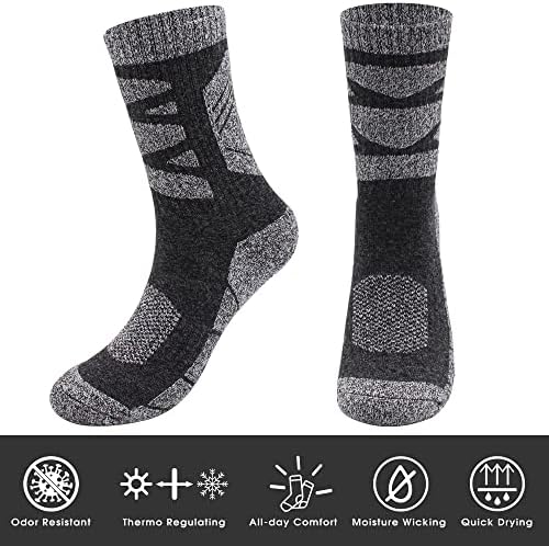 Svpro erkek Yastıklı yürüyüş çorapları Nem Esneklik Performans Sıcak Pamuk Atletik Ekip Çorap Yürüyüş, Trekking,