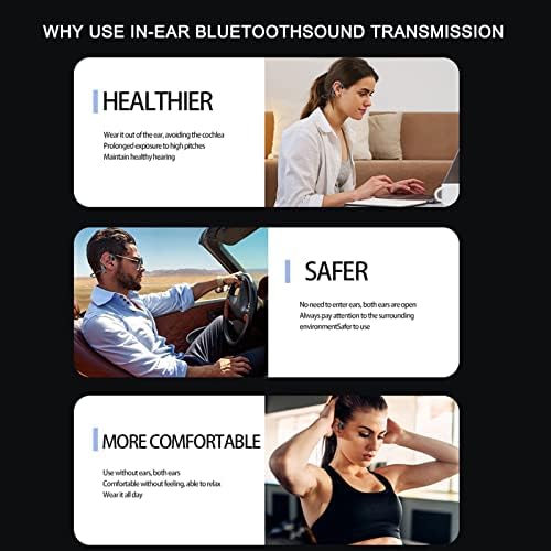 Bzdzmqm Kemik İletimli Kablosuz Kulaklıklar, Kablosuz Spor Kulaklıklar Bluetooth 5.0 Egzersiz, Gece Koşusu, Bisiklete
