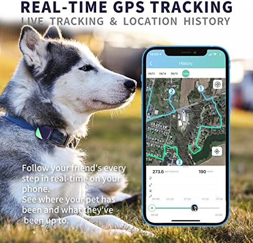 PETFON Pet Köpek GPS Tracker, Aylık Ücret Yok, Gerçek Zamanlı İzleme Yaka Cihazı, Köpekler için APP Kontrolü