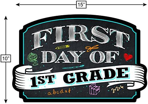 Okulun ilk Günü Fotoğraf Resim Prop Sert Koroplast İşareti | 10 inç x 15.5 inç / Okul Öncesi / Anaokulu / 1. Sınıf