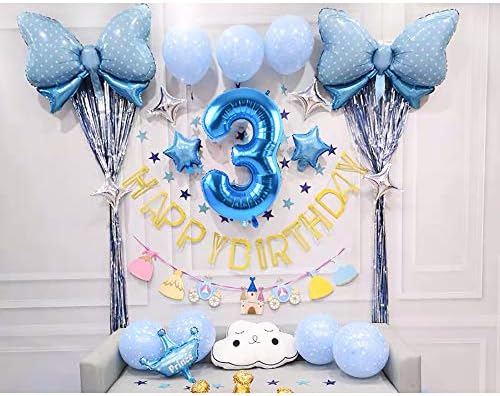 TONİFUL 40 İnç Mavi Büyük Sayılar Balon 0-9 Doğum Günü Partisi Süslemeleri, folyo Mylar Büyük Sayı Balon Dijital