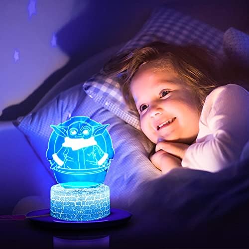 3D Bebek Illusion Gece Lambası Çocuklar için, 3 Desen ve 16 Renk Yıldız Değişimi Dekor Gece Lambası Çocuklar için