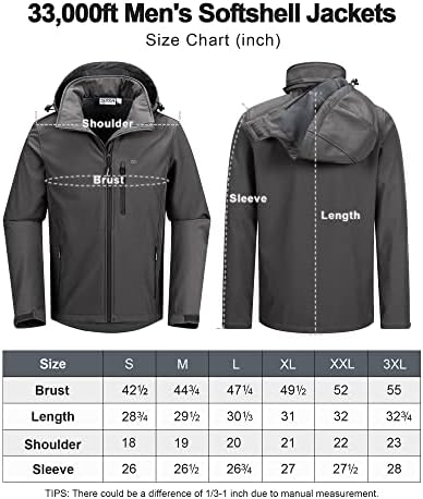 33,000 ft erkek Softshell kapüşonlu ceket Polar Astarlı Rüzgarlık Hafif Su Geçirmez Ceketler Yürüyüş için