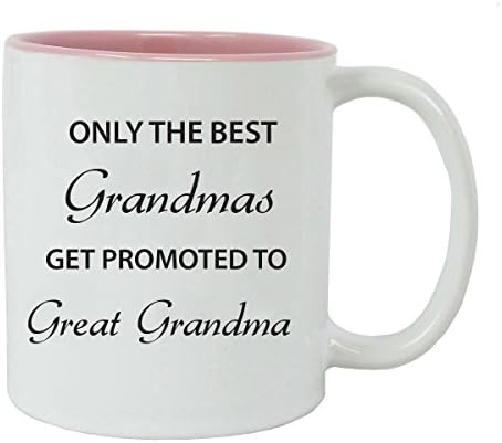 Sadece en iyi Büyükanneler Büyük Büyükanne Seramik Kahve Kupasına Terfi Eder (Pembe)