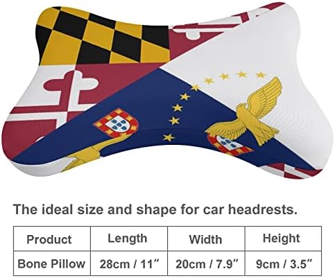 Maryland Azor Bayrağı Araba Boyun Yastık 2 Kemik Şekilli Otomatik Kafalık Yastıklar Yastık Seyahat Araba Ev Dekoratif